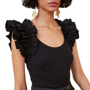 Ulla Johnson Black Ruffle Sleeve Blouse